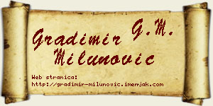 Gradimir Milunović vizit kartica